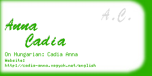 anna cadia business card